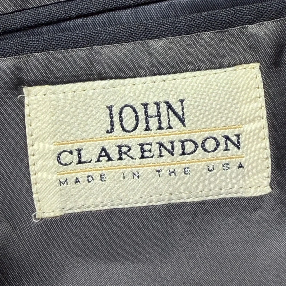 John Clarendon Mens 44R Blazer Charcoal Gray Two Button Sport Coat Made in USA